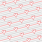 Polish Art Center - Polish Scrapbook Paper - Hearts and Stripes Paper