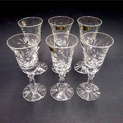 Polish Art Center - Polish Stemmed Crystal Tulip Cordial Glasses - Set of 6