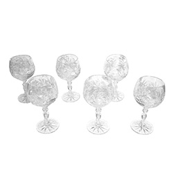 Polish Art Center - Polish Stemmed Crystal Tulip Cordial Glasses - Set of 6