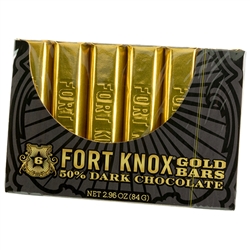 Fort Knox Gold Bars 50% Dark Chocolate 2.96oz.