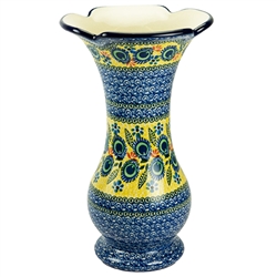 Polish Art Center - Unikat Polish Pottery Stoneware Fluted Vase U2317