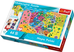 Polish Art Center - Map Of Poland - Educational Puzzle - Mapa Polski ...