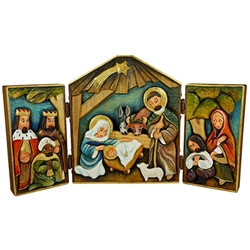 Polish Art Center - Polish Folk Carving - Triptych Nativity 12