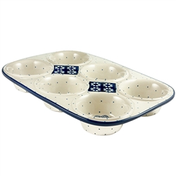 Polish Pottery 11.5 Muffin Pan U4333 - Polish Art Center