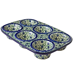 Polish Pottery 11.5 Muffin Pan U4333 - Polish Art Center