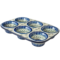 Polish Pottery 11.5 Muffin Pan U4333 - Polish Art Center