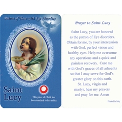 Polish Art Center - Healing Saint Lucy Holy Card with 3rd class relic ...