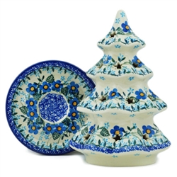 Polish Pottery 8.5" Votive Christmas Tree - Polish Art Center