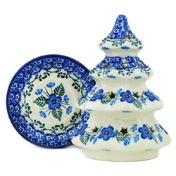 Polish Pottery 6" Votive Christmas Tree - Polish Art Center